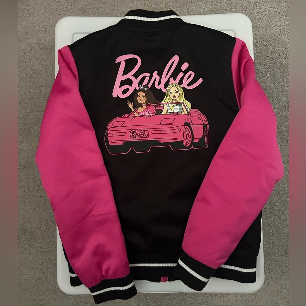 GUC Girls Barbie Pink and Black Kids Jacket